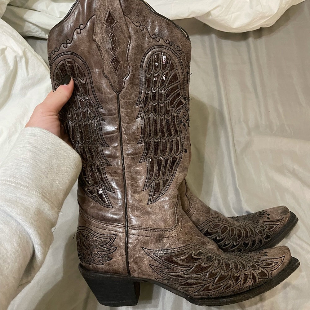 Brown corral boots